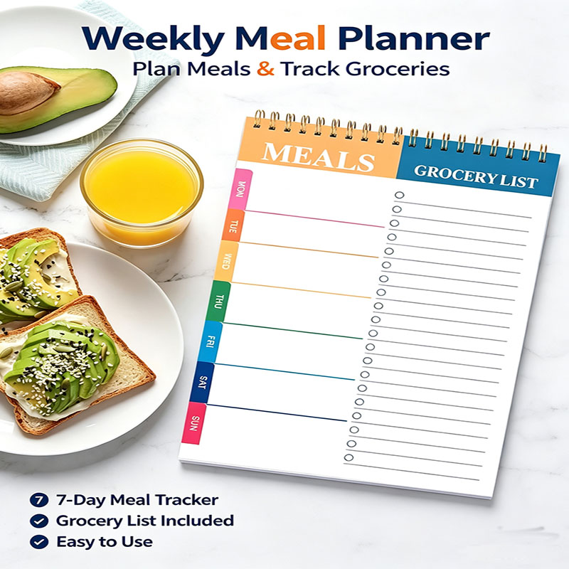 Meal Plan Notepad - Weekly Meal Planner Notepad 5.6x8.5 Inch,