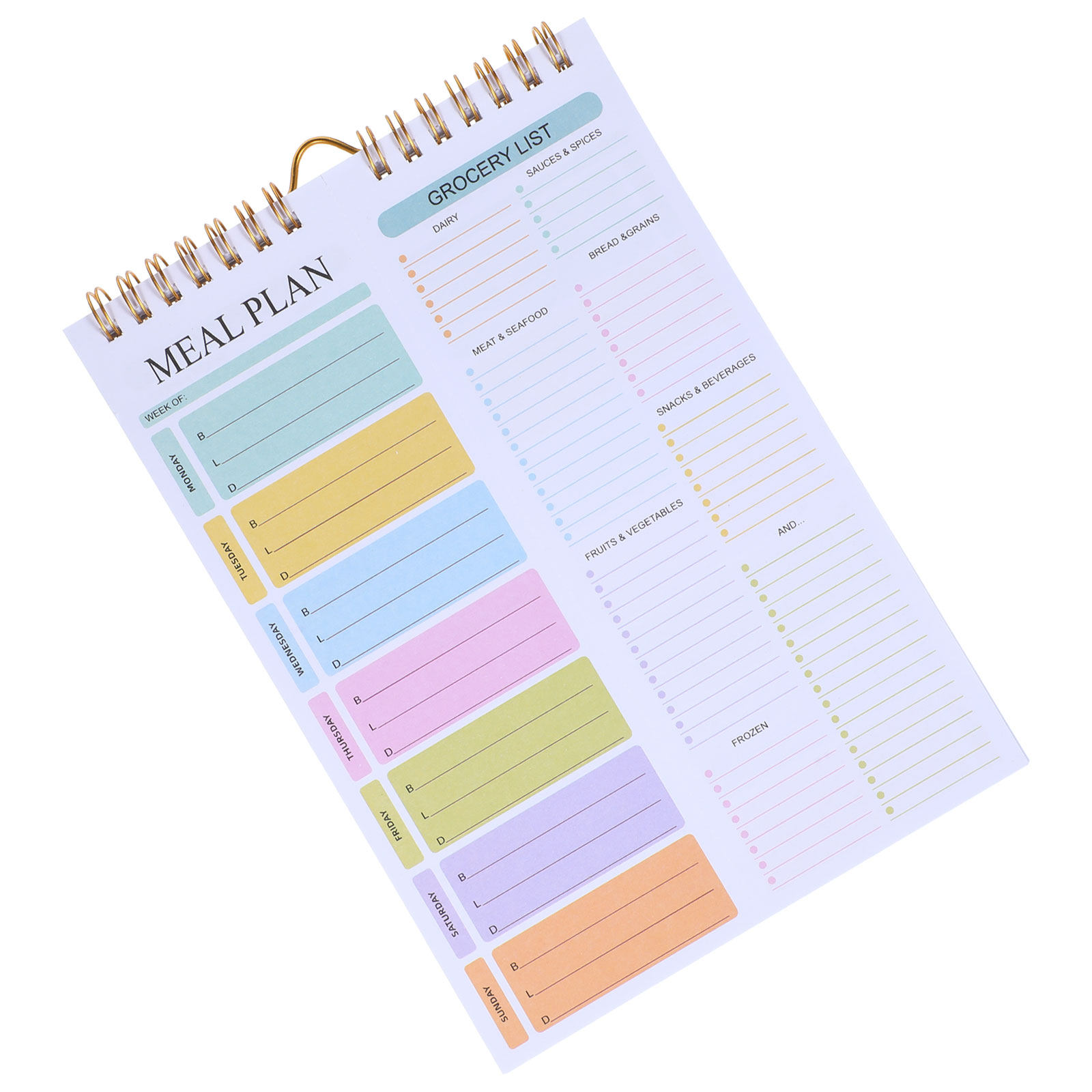Meal Plan Notepad - Pastel A5 Weekly Meal Planner Notebook