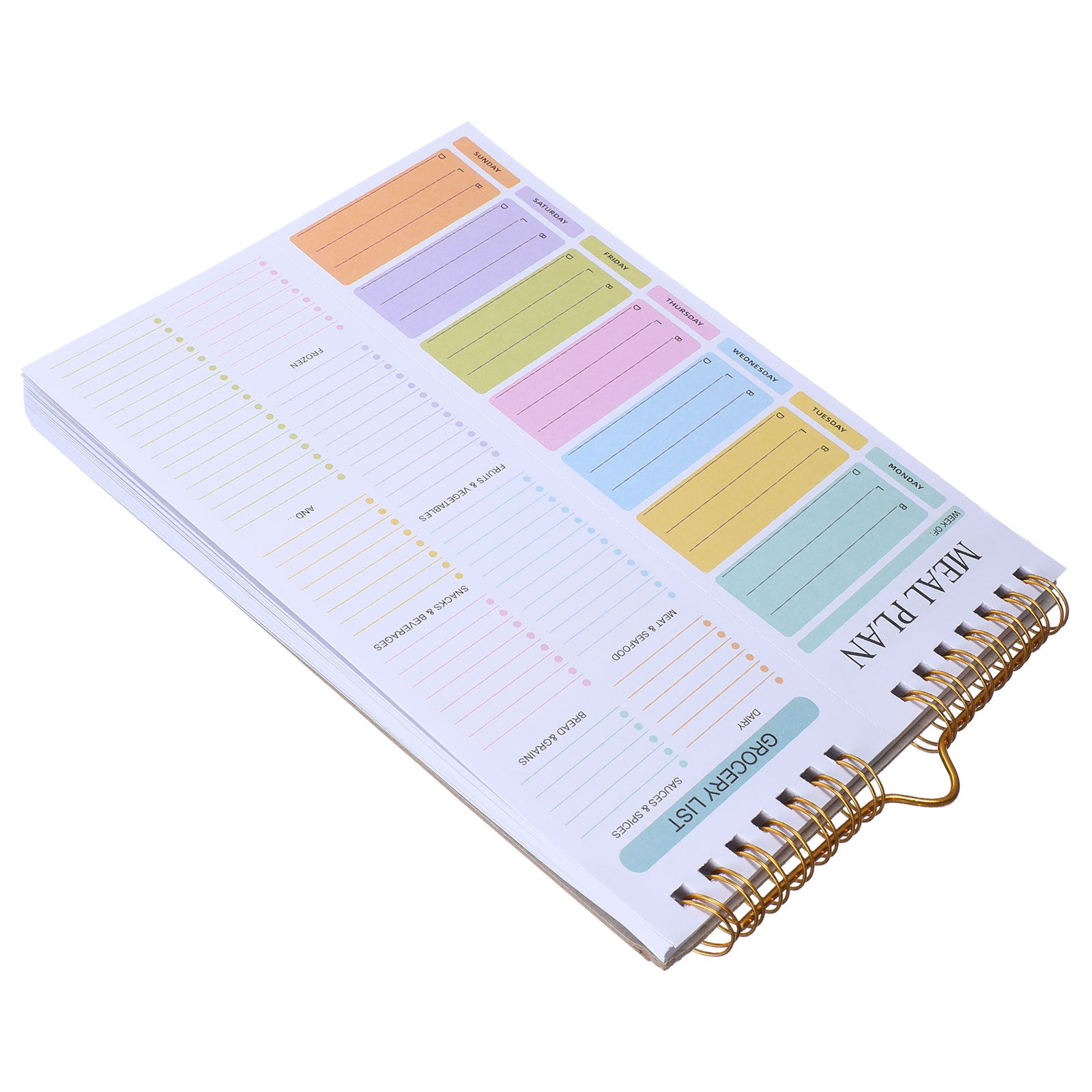 Meal Plan Notepad - Pastel Undated A5 Weekly Meal Planner