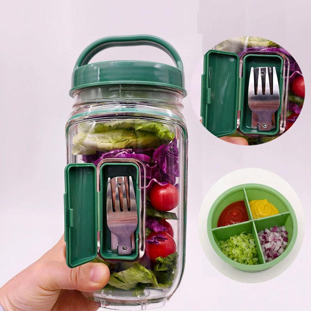 Portable Salad Container Jar w - Meal Prep Container 评论和价格