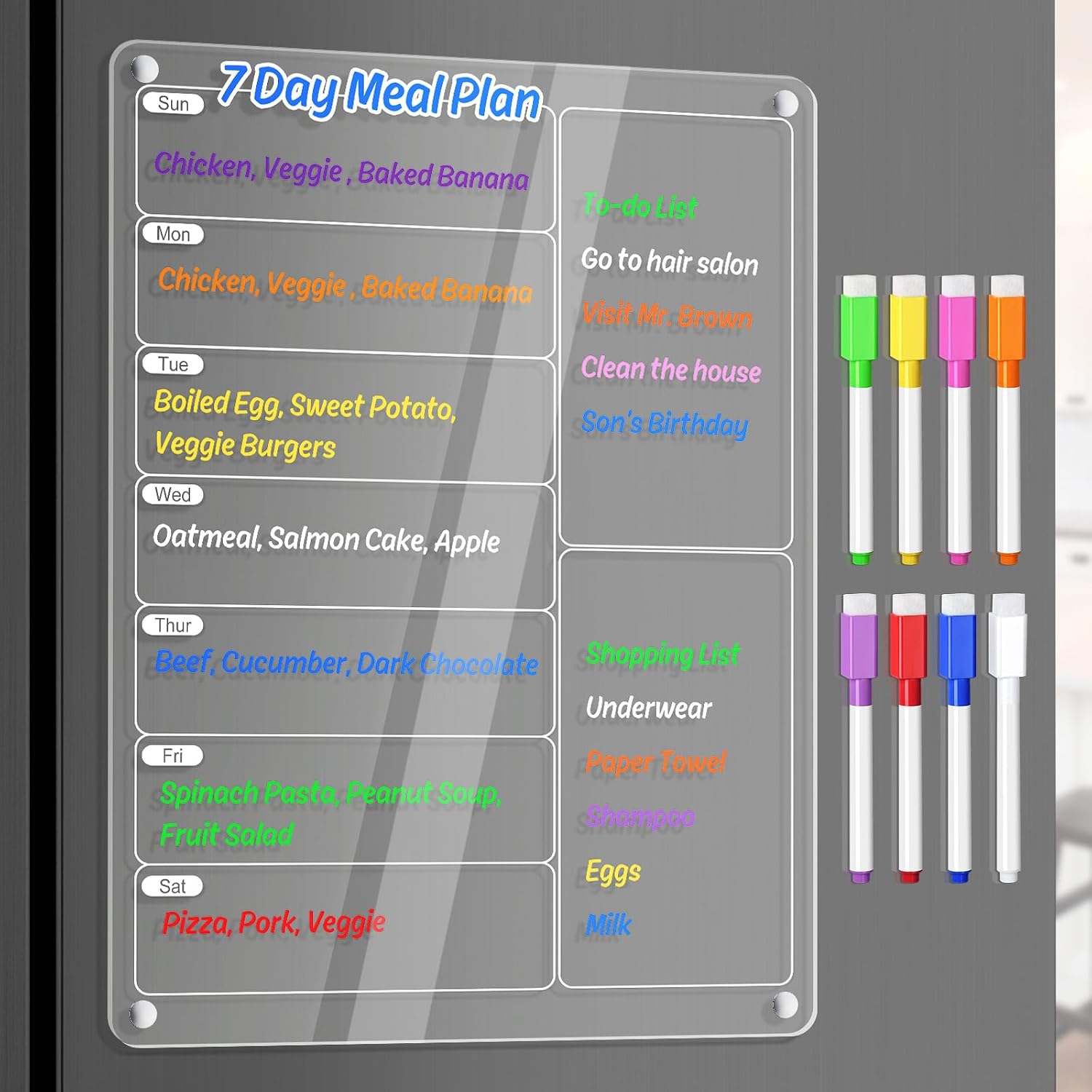 Clear Acrylic Magnetic Fridge  - Meal Plan Notepad 评论和价格