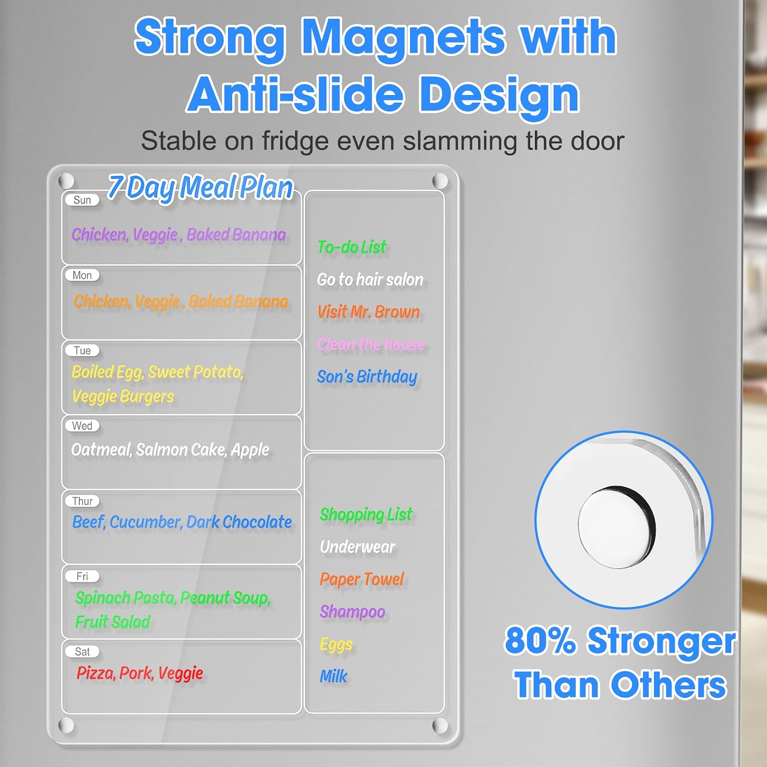 Clear Acrylic Magnetic Fridge  - Meal Plan Notepad 评论和价格