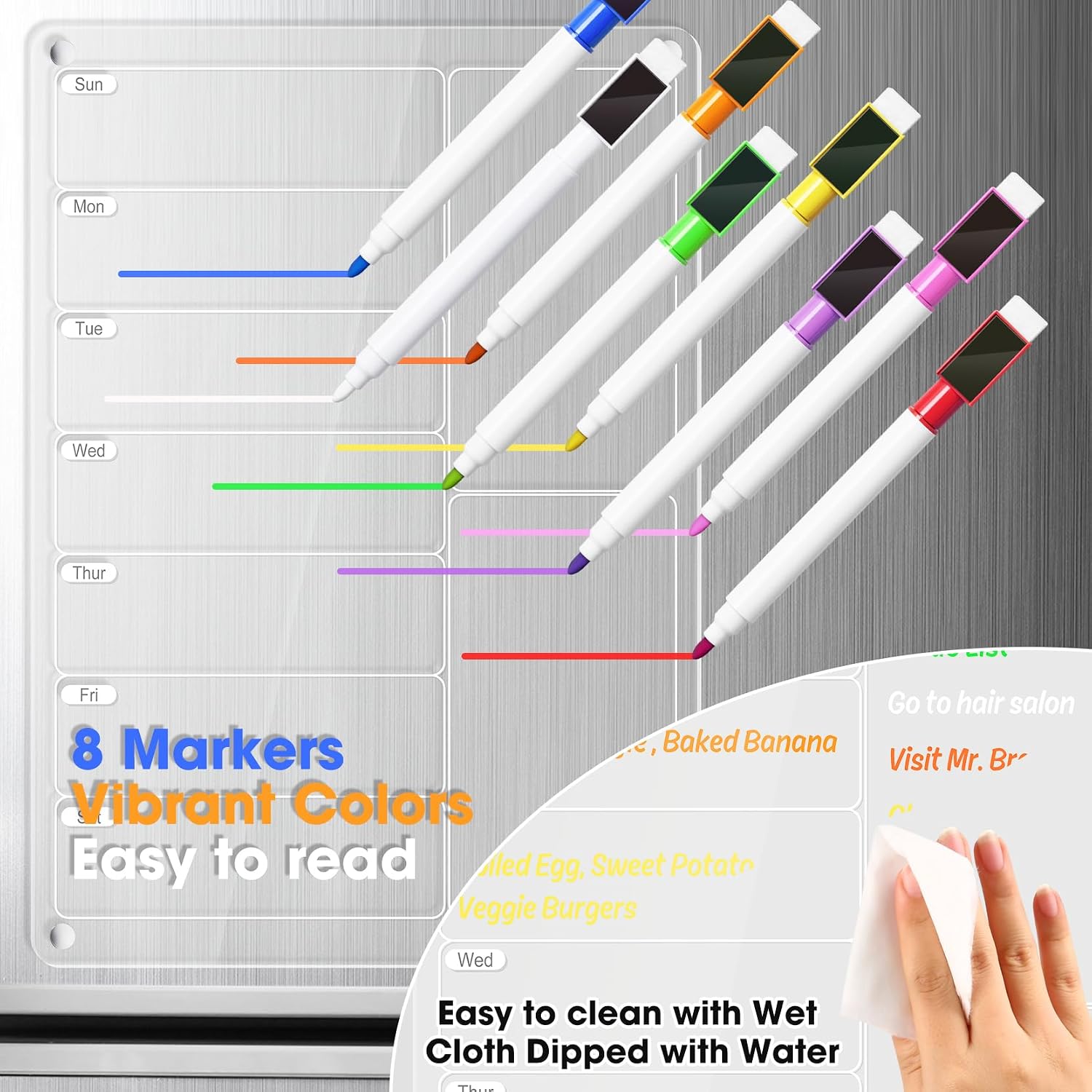 Clear Acrylic Magnetic Fridge  - Meal Plan Notepad 评论和价格