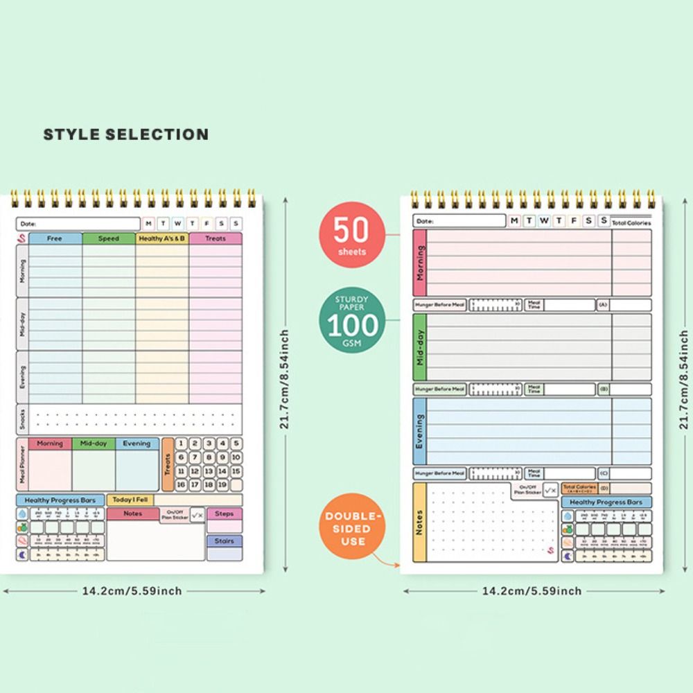 New A5 Daily Calorie Planner N - Meal Plan Notepad 评论和价格