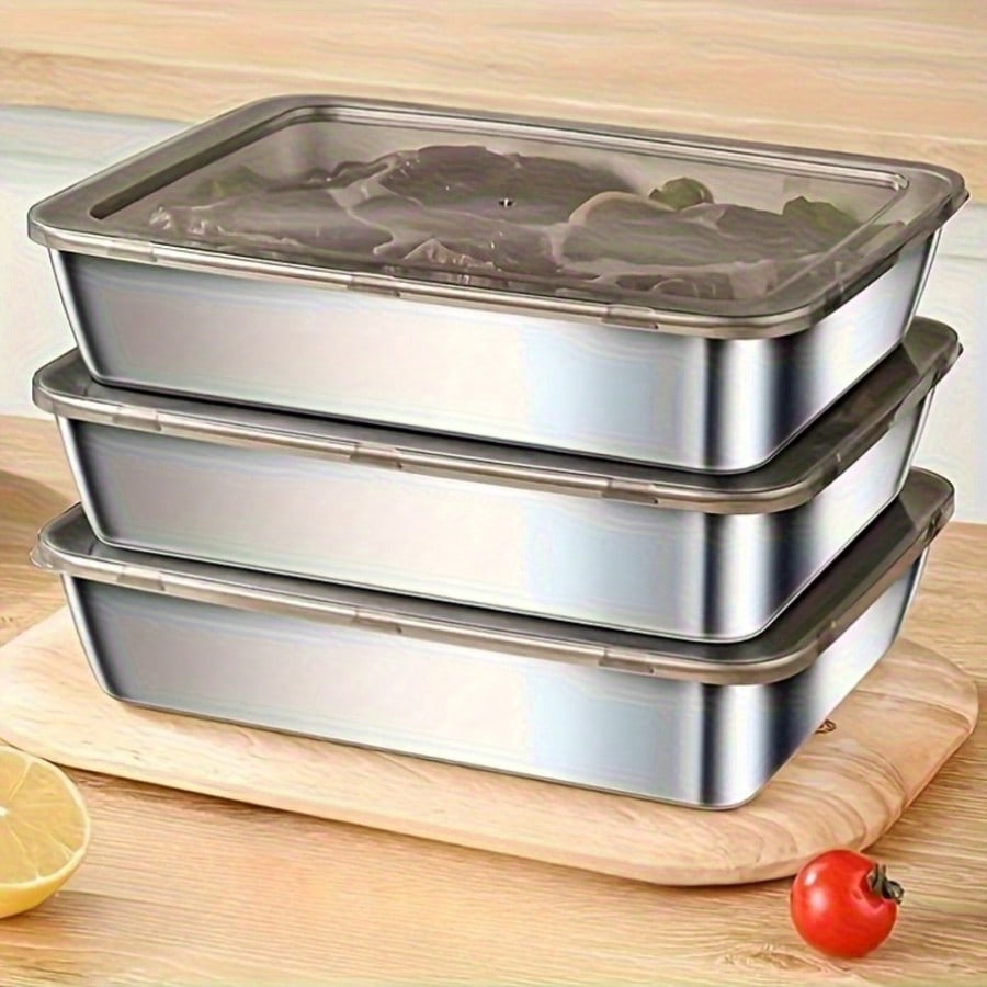 6pcs(3 Boxes+ 3 Lids) Stainles - Meal Prep Lunch Boxes 评论和价格