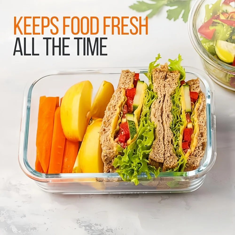BPA-Free Glass Lunch Box Recta - Meal Prep Rezepte 评论和价格