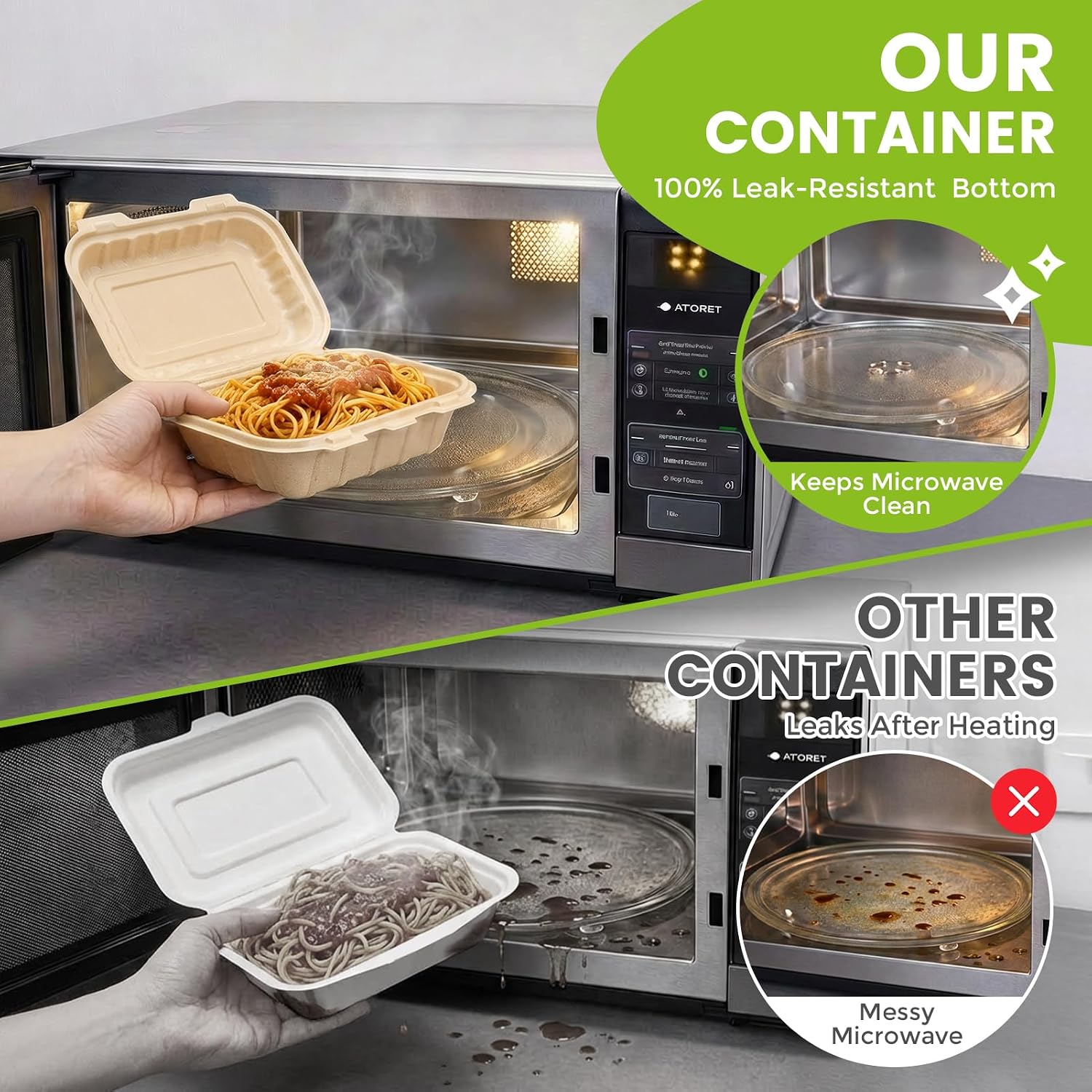 50 Pack 16oz Clamshell Take Ou - Meal Prep Microwave 评论和价格