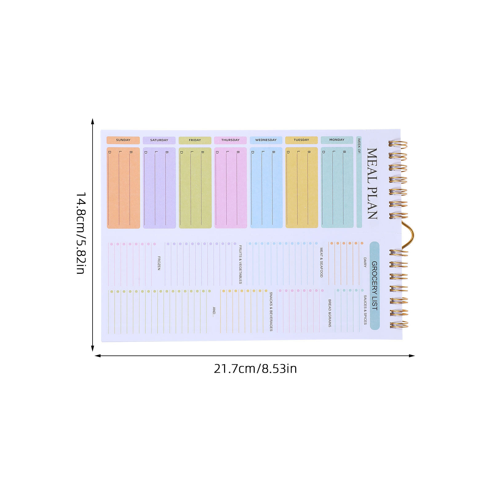 Pastel A5 Weekly Meal Planner  - Meal Plan Notepad 评论和价格