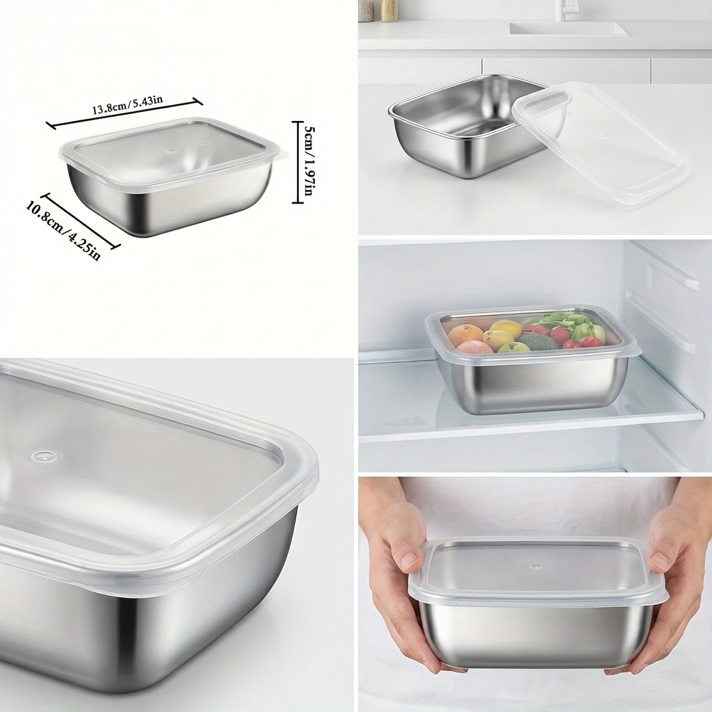5PCS Stainless Steel Food Stor - Meal Prep Lunch Boxes 评论和价格