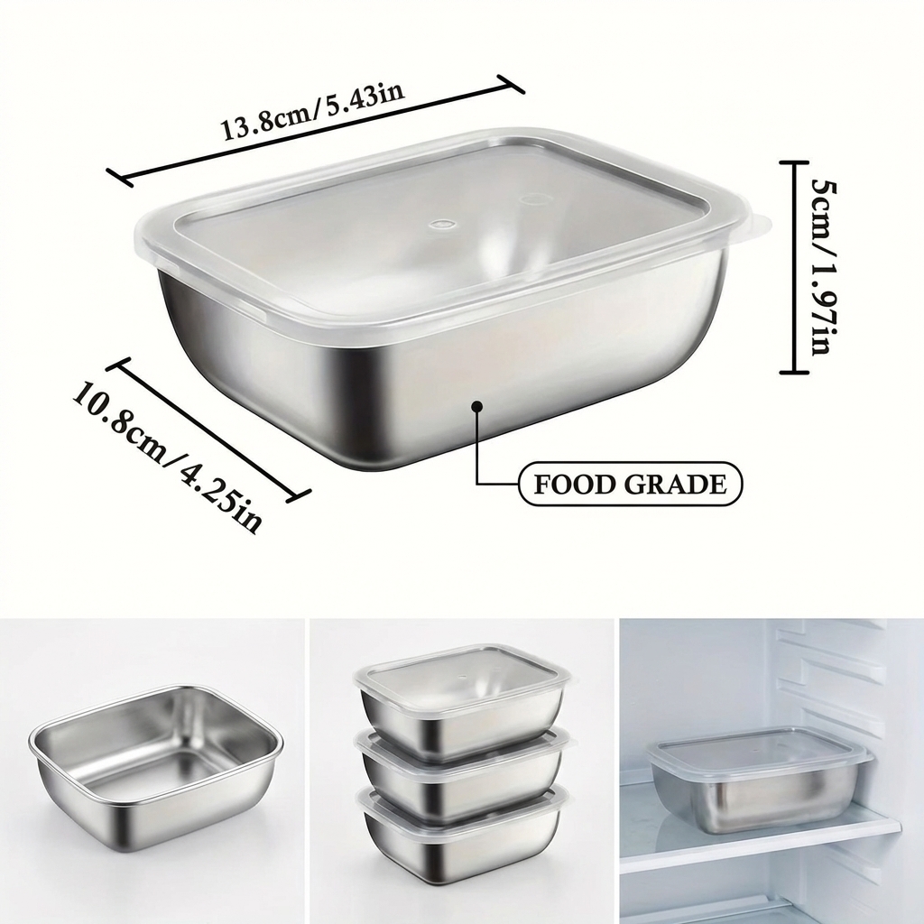 5PCS Stainless Steel Food Stor - Meal Prep Lunch Boxes 评论和价格