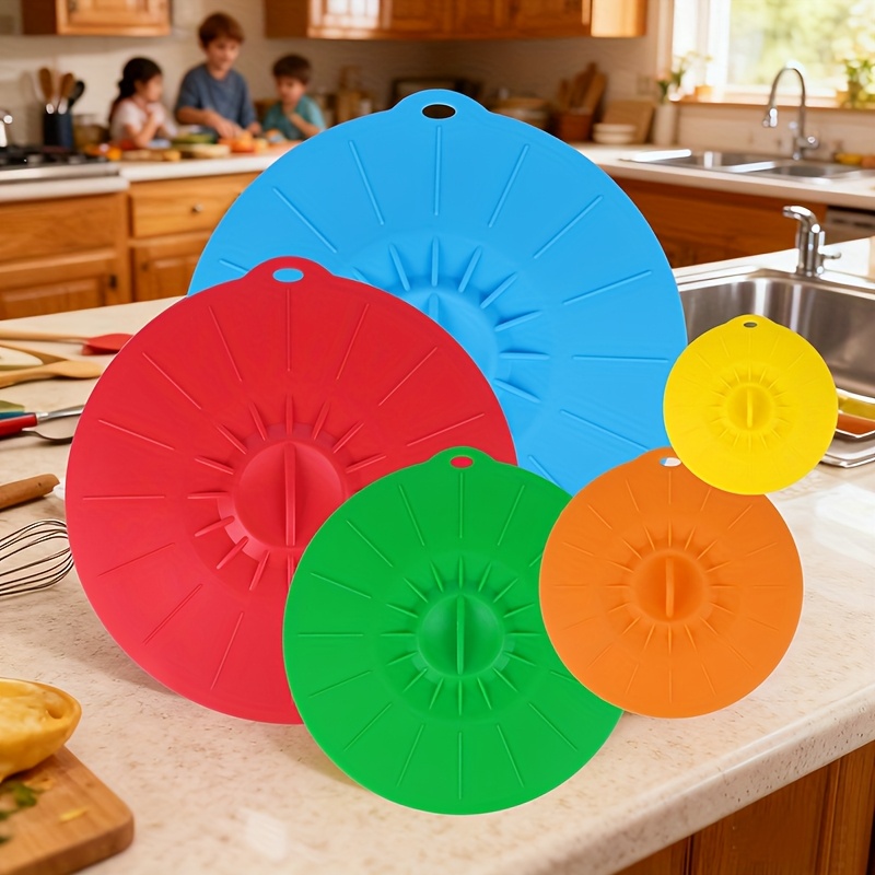 5-Piece Silicone Lids, Heat-Re - Meal Prep Microwave 评论和价格