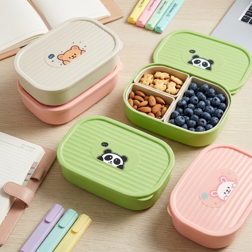 Cute Plastic Divided Lunch Box - Meal Prep Microwave 评论和价格