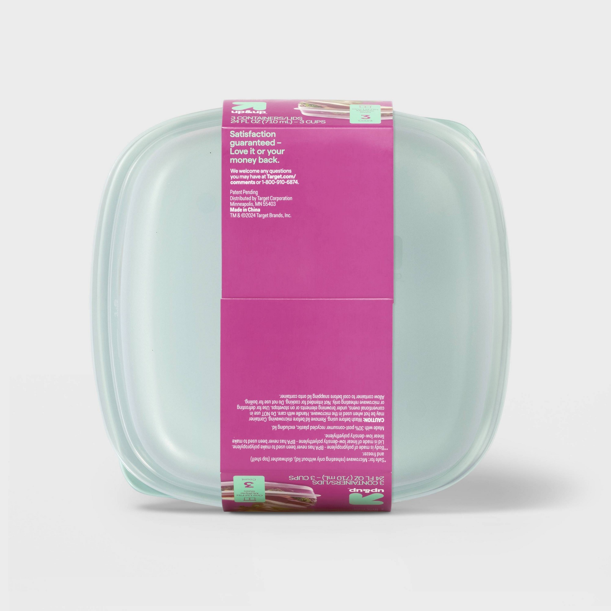3ct Square Food Storage Contai - Meal Prep Container 评论和价格