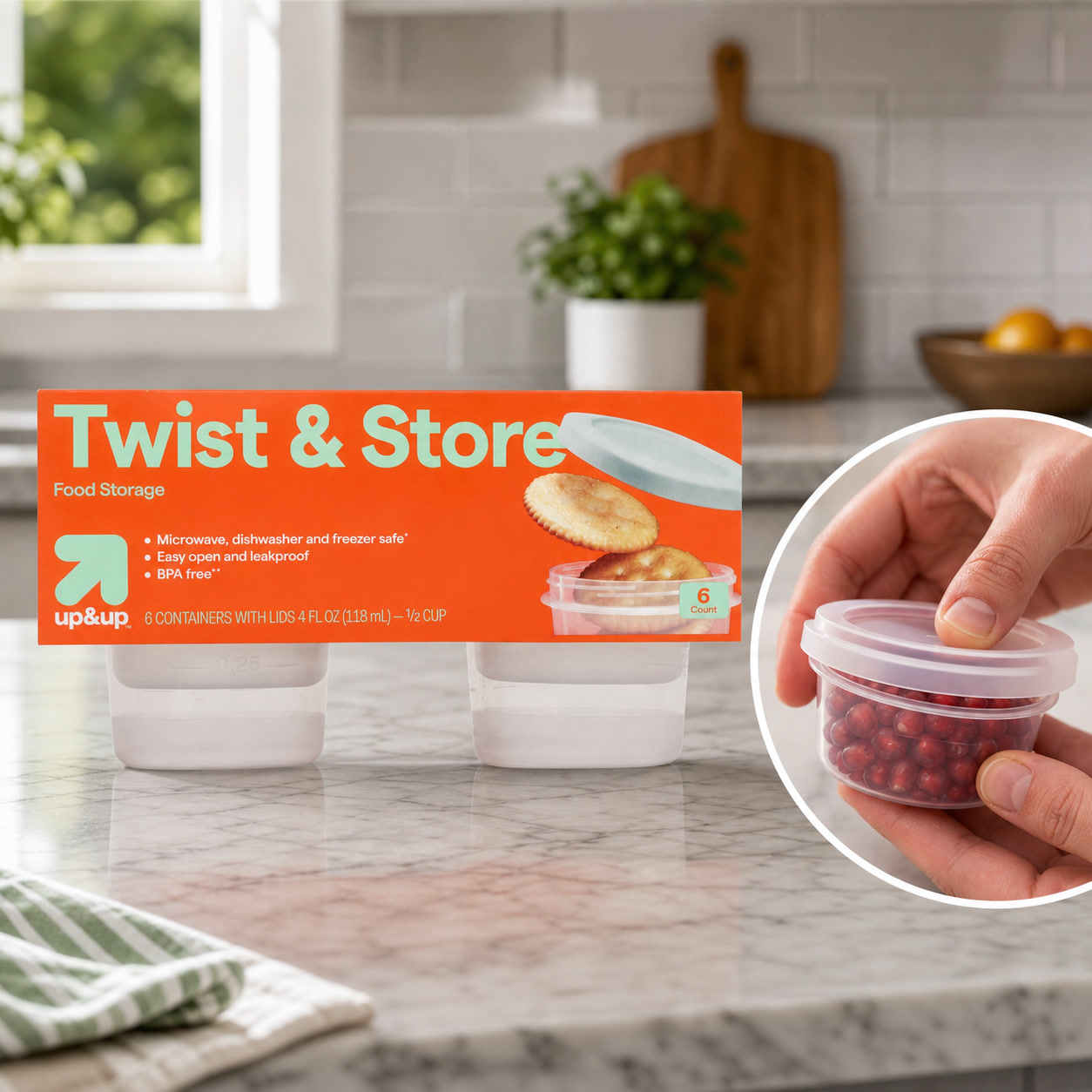 6ct Round Twist-Lock Food Stor - Meal Prep Container 评论和价格