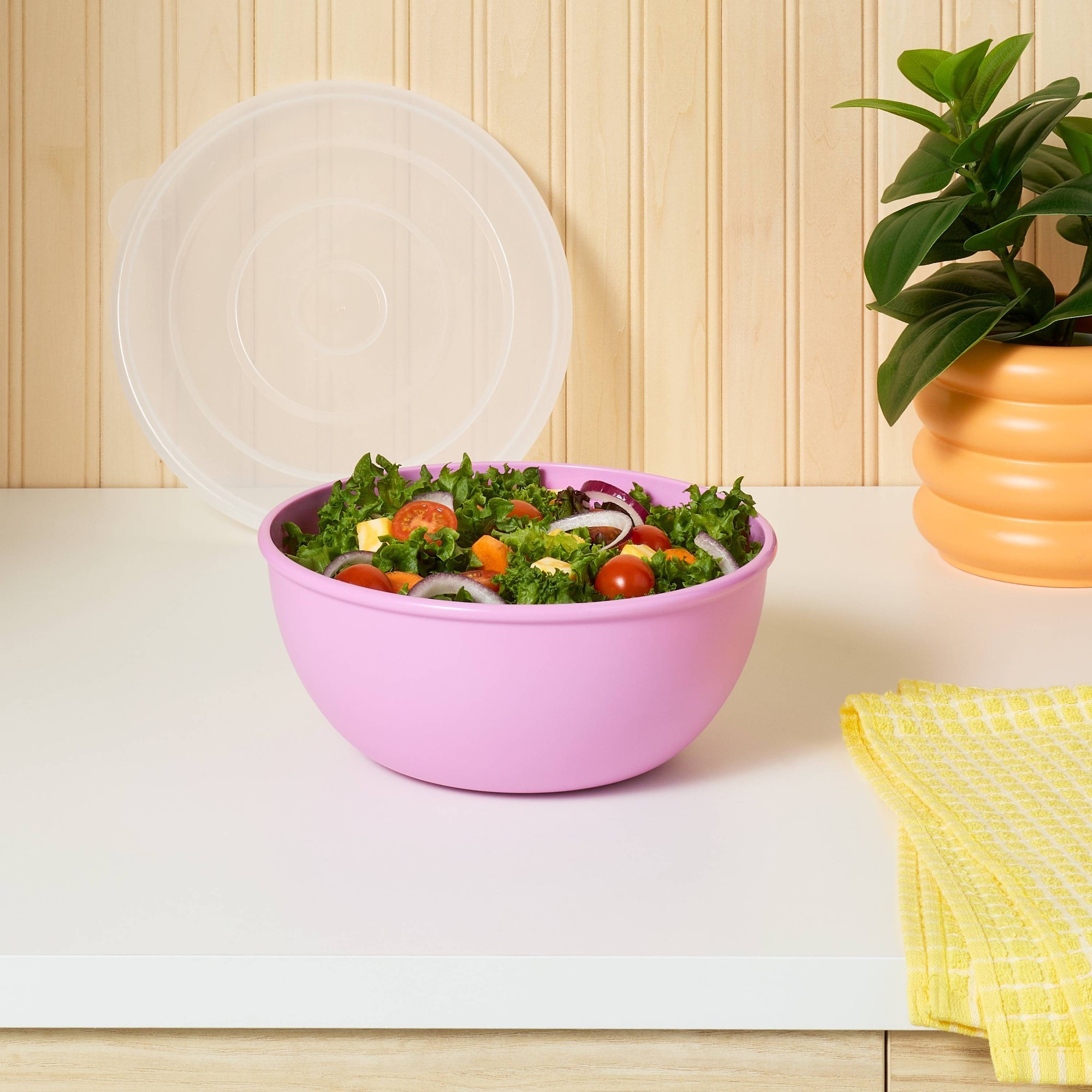 Pink Bowl With Matching Lid, D - Meal Prep Container 评论和价格