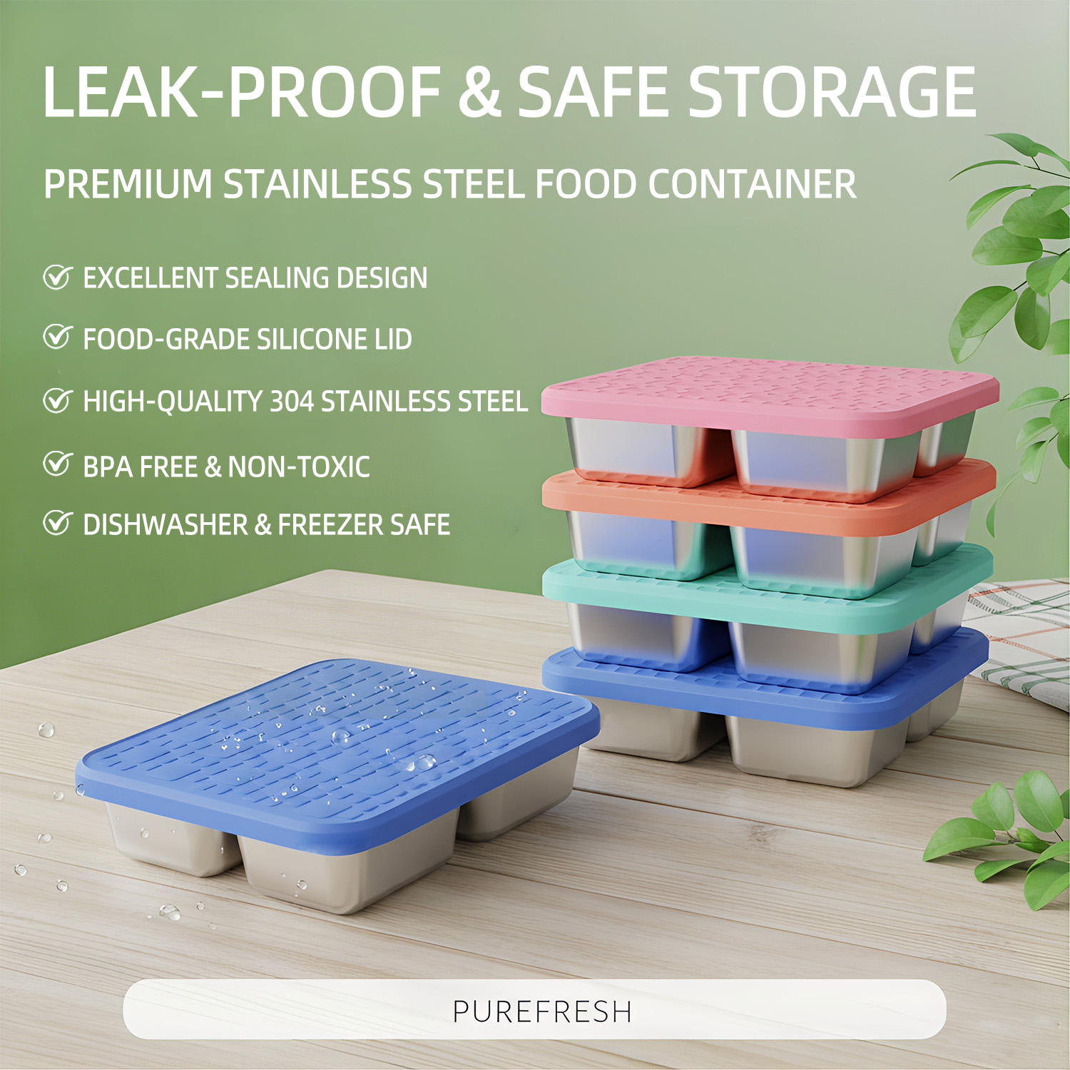 304 Stainless Steel Divided Lu - Meal Prep Container 评论和价格